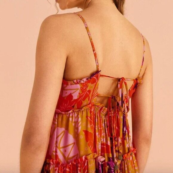 NWT Farm Rio Beige Jungle Panther Lenzing™ Ecovero™ Viscose Maxi Dress, Size XL - Picture 4 of 12